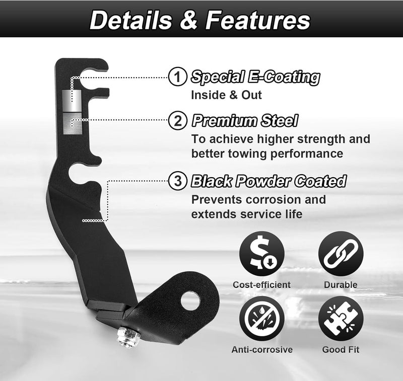 ROMELACK Upper Hood Mount Brackets Ditch LED Light Bracket Compatible with Toyota Tacoma 1995-2004 (Black) - Image 2
